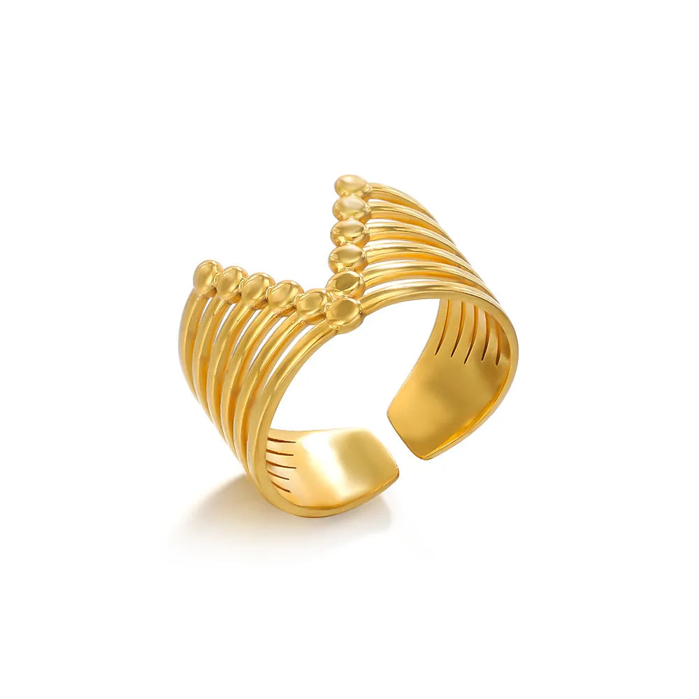 Bague Arc Luna V — Bague ouverte moderne en argent sculpté, réglable