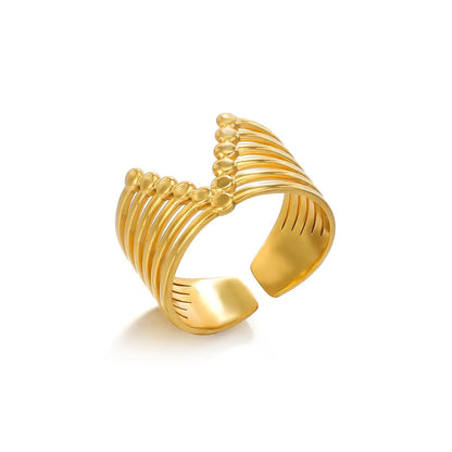 Bague Arc Luna V — Bague ouverte moderne en argent sculpté, réglable