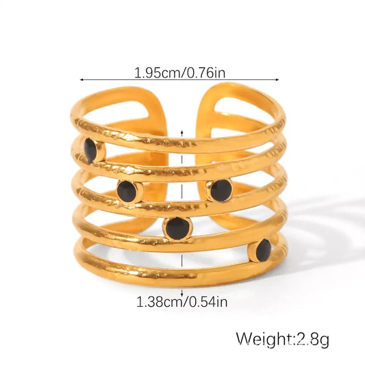 Glow Ring – 18K Gold Plated Adjustable Statement Ring