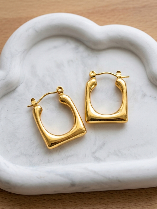 Modern U-Shape Hoop Earrings – Stainless Steel