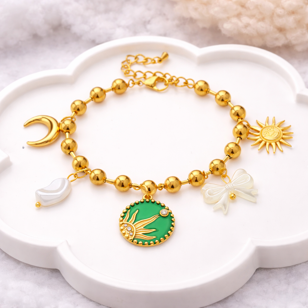 Radiant Sun Bracelet – 18K Gold-Plated Stainless Steel