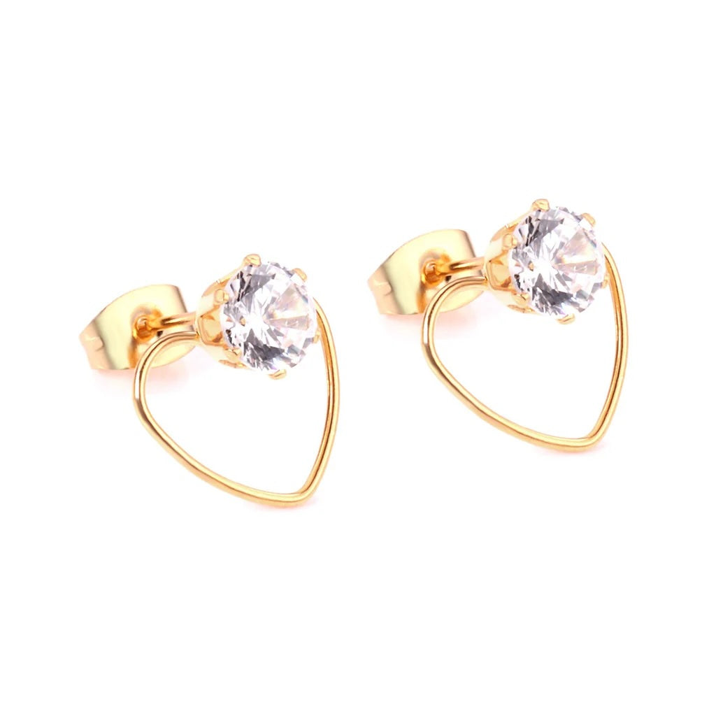 Puces d'oreilles scintillantes Cœur Infini