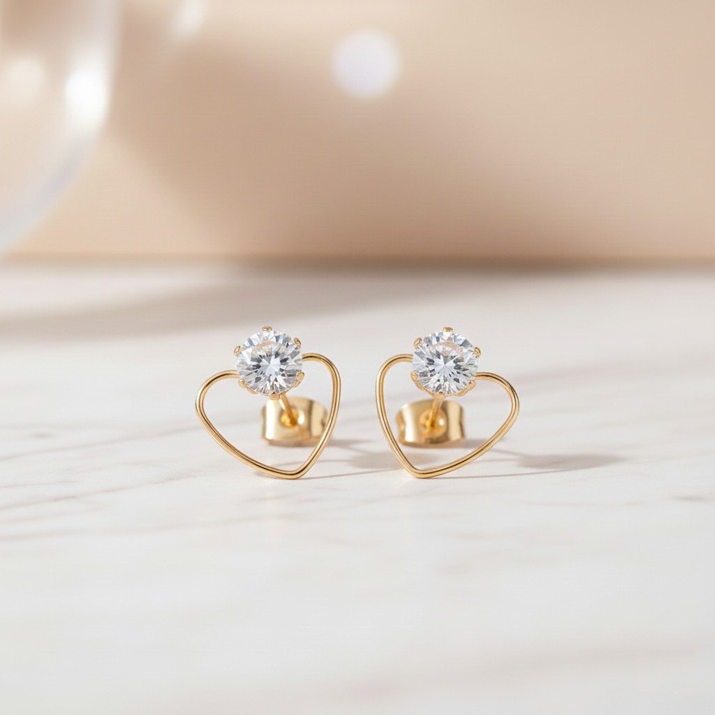 Puces d'oreilles scintillantes Cœur Infini