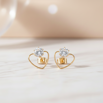 Puces d'oreilles scintillantes Cœur Infini