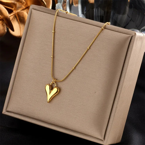 Heart beaded chain necklace