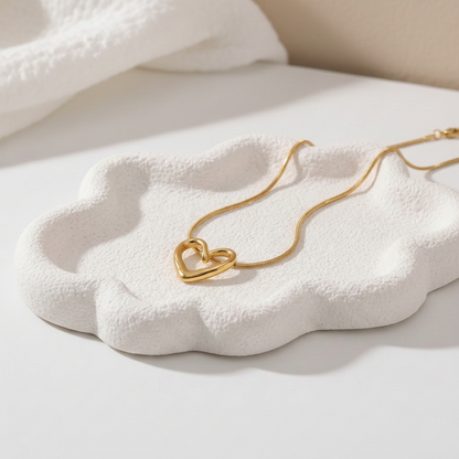 Collier pendentif Cœur doré – Acier inoxydable plaqué or 18 carats