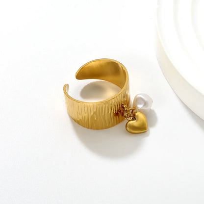 Bague ouverte Cœur Perle