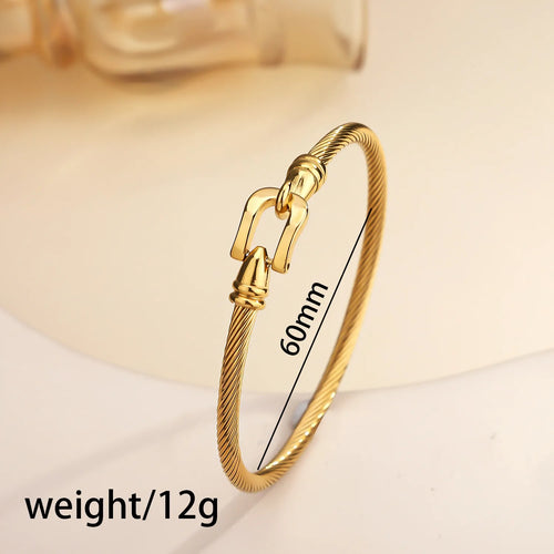 Horseshoe Bangle - 18K Gold Plated Stainless Steel