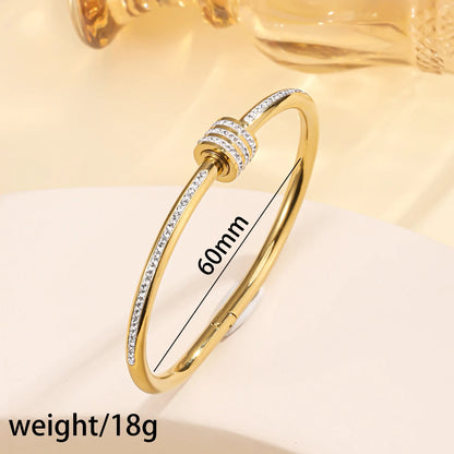 Hourglass Bangle - 18K Gold Plated Stainless Steel