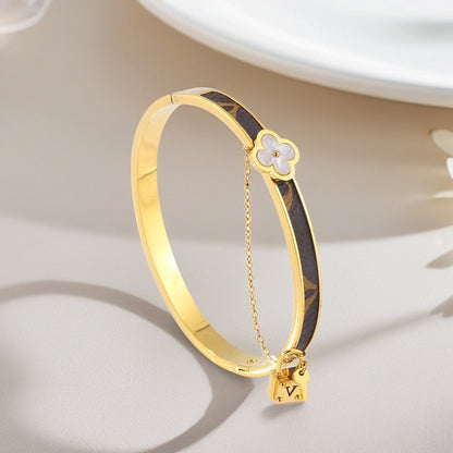 Golden Bloom Lock Bangle