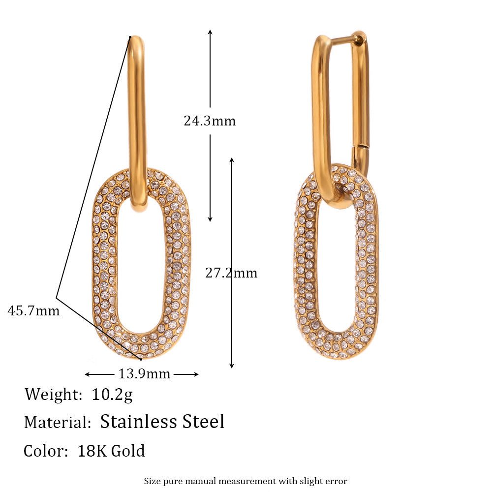 Boucles d'oreilles modernes géométriques Orbit – Acier inoxydable plaqué or 18 carats