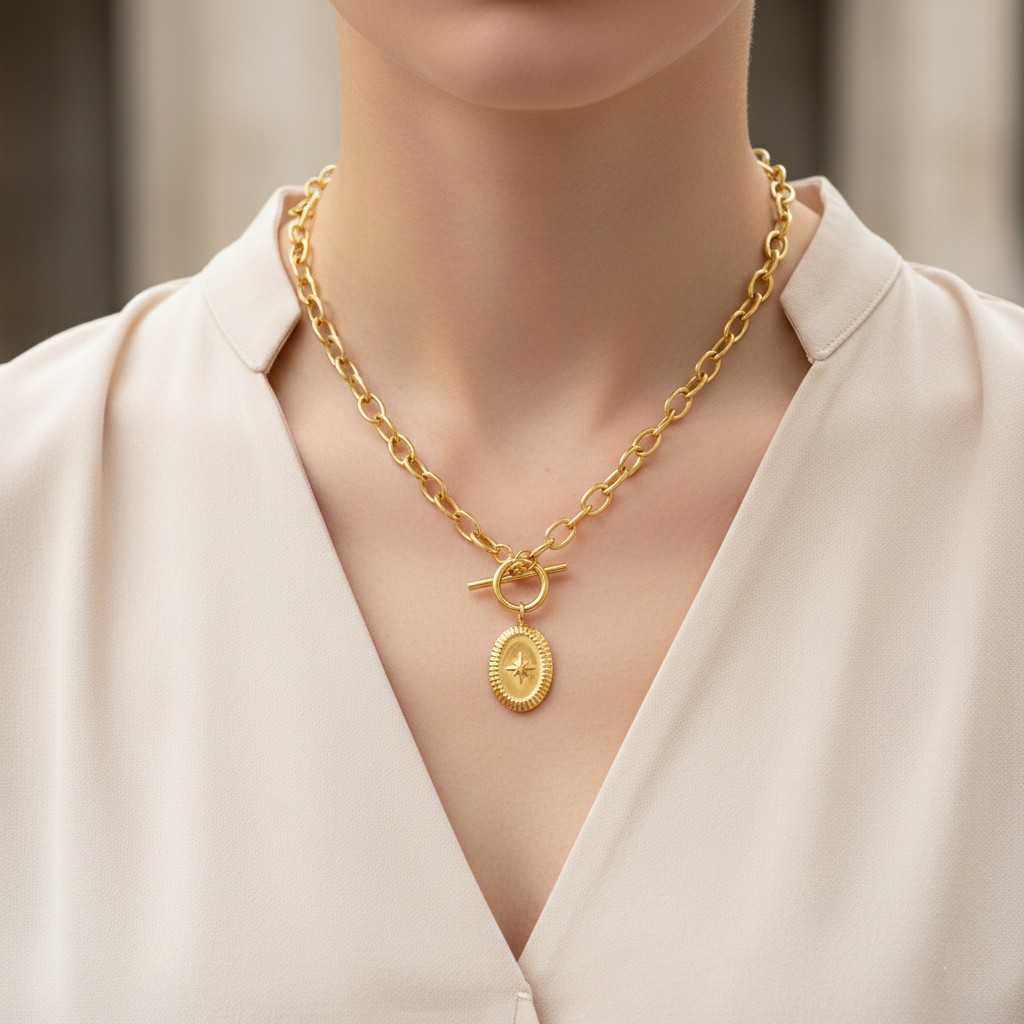 Collier en or Étoile porte-bonheur