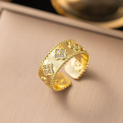 Bague Mini Trèfle Zircon