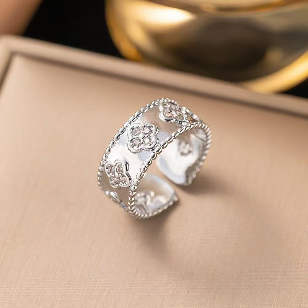 Bague Mini Trèfle Zircon