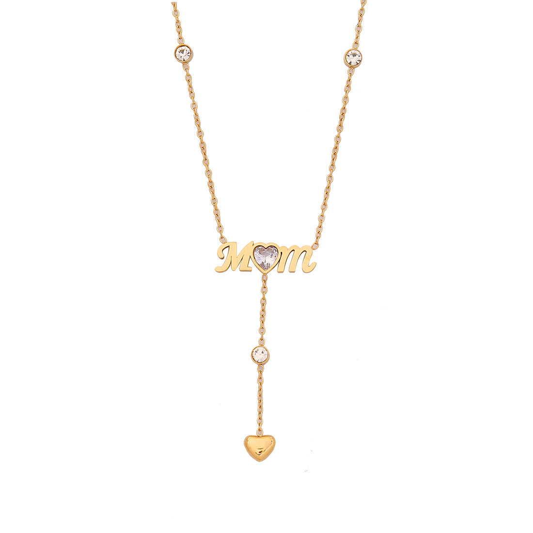 Single Layer Mom Heart Necklace – 18K Gold Plated Stainless Steel