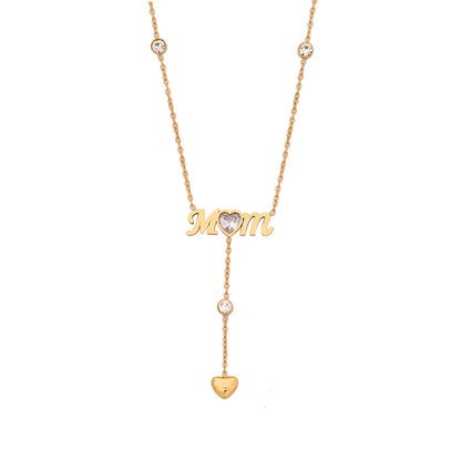 Single Layer Mom Heart Necklace – 18K Gold Plated Stainless Steel