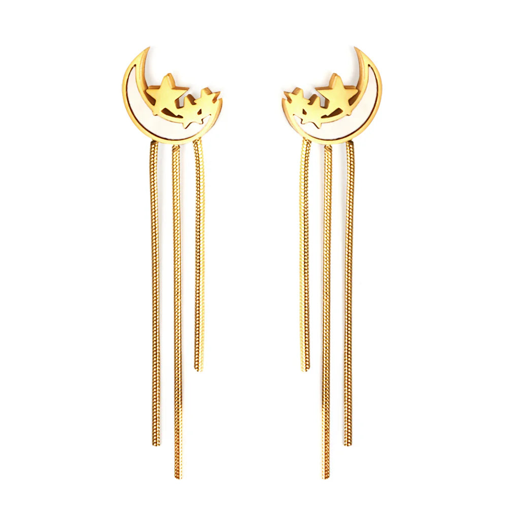 Luna Starfall Chain Drop Earrings