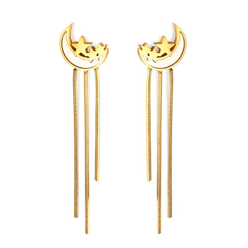 Luna Starfall Chain Drop Earrings