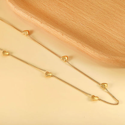 Collier Pendentif Cœur de Pêche Huit Plis
