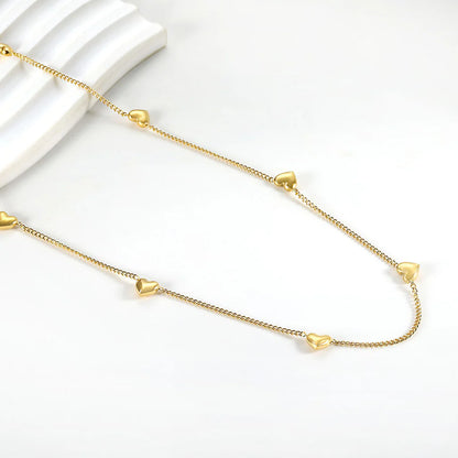 Collier Pendentif Cœur de Pêche Huit Plis