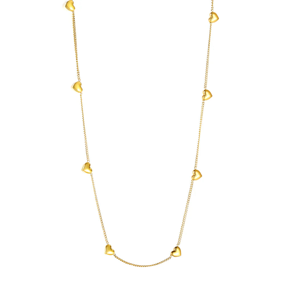 Collier Pendentif Cœur de Pêche Huit Plis