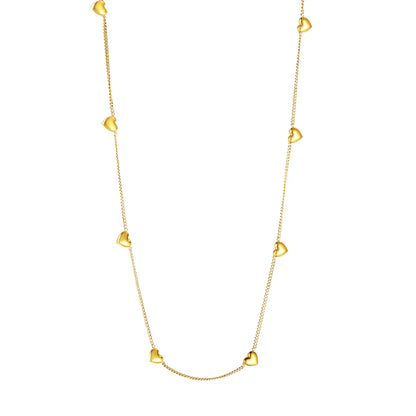 Collier Pendentif Cœur de Pêche Huit Plis