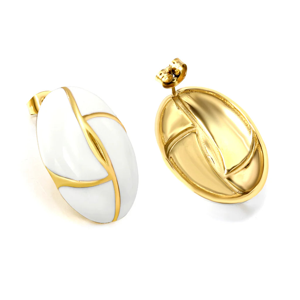 Boucles d'oreilles pendantes noir & ivoire