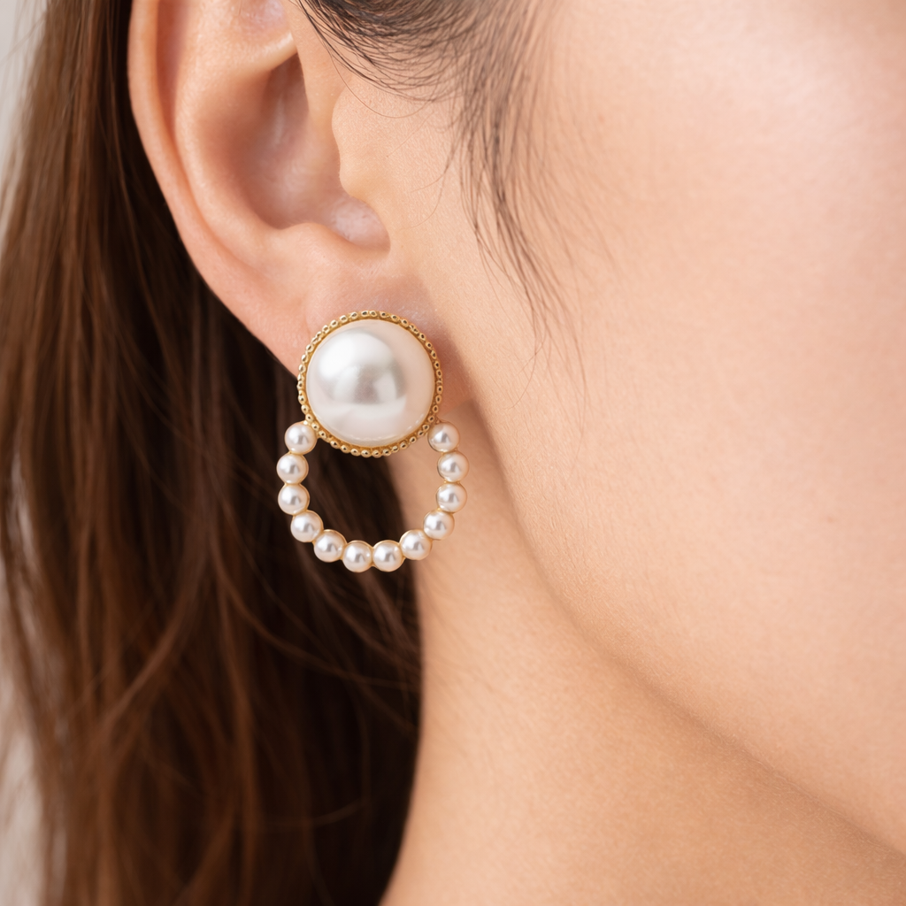 Boucles d'oreilles pendantes en perles