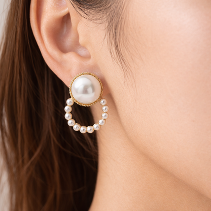 Boucles d'oreilles pendantes en perles