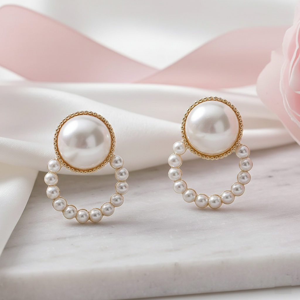 Boucles d'oreilles pendantes en perles