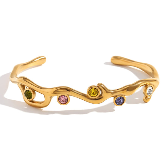 Irregular Organic Wave Branch Cuff Bracelet – Akvira Luxe