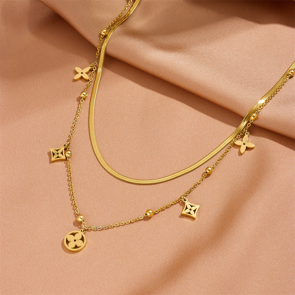 Double Layer Necklace – Akvira Luxe