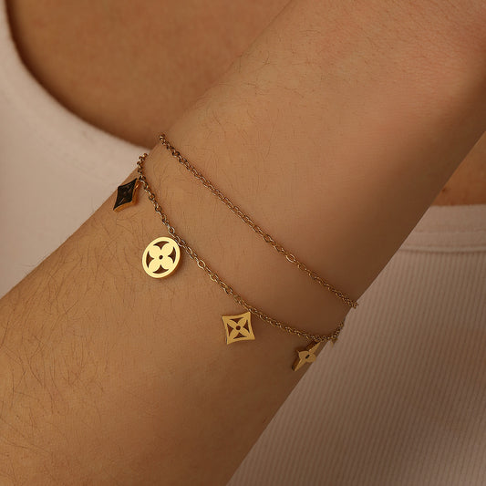 Double Layer Chain Bracelet – Akvira Luxe