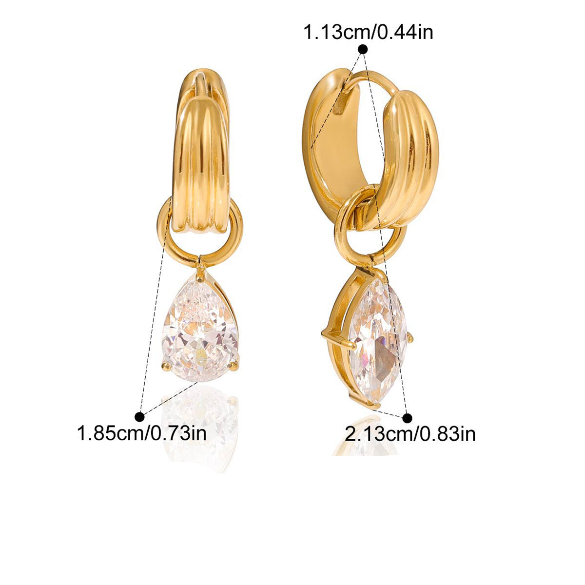 Water Drop Zircon Earrings & Ear Cuffs – Akvira Luxe