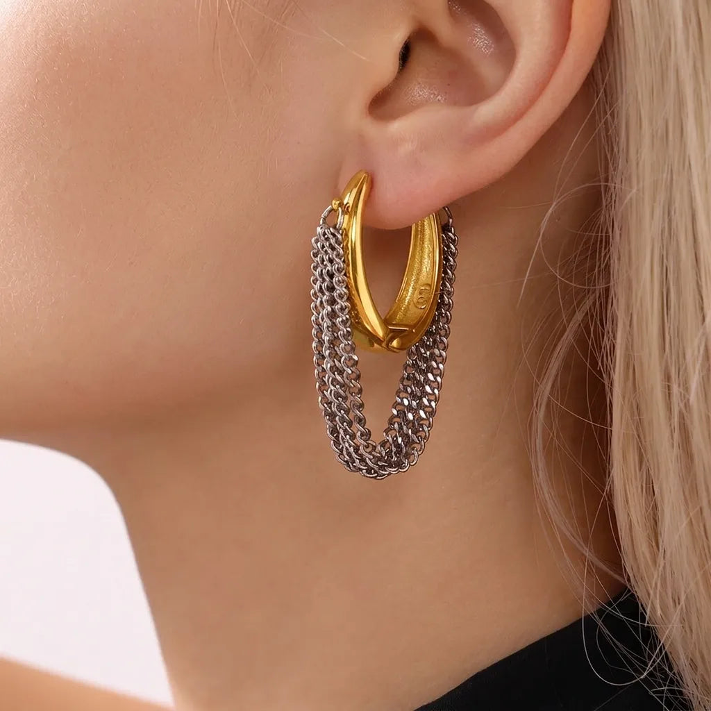 Rebel Luxe Tassel Earrings – 18K Gold Plated Stainless Steel Drop Earrings