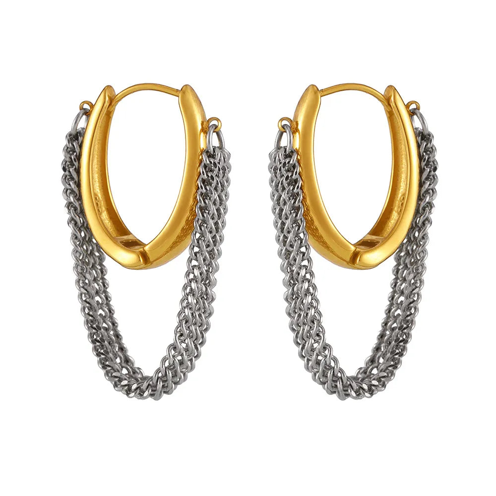 Rebel Luxe Tassel Earrings – 18K Gold Plated Stainless Steel Drop Earrings