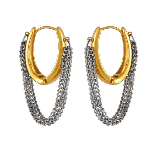 Rebel Luxe Tassel Earrings – 18K Gold Plated Stainless Steel Drop Earrings