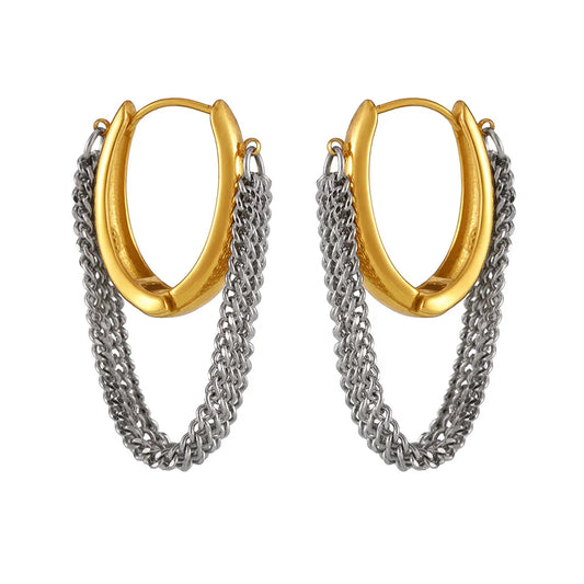 Rebel Luxe Tassel Earrings – 18K Gold Plated Stainless Steel Drop Earrings