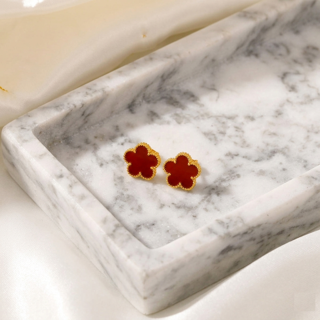 Boucles d'oreilles trèfle à cinq feuilles