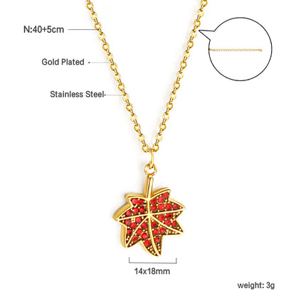 Collier pendentif en cristal Érable Cramoisi