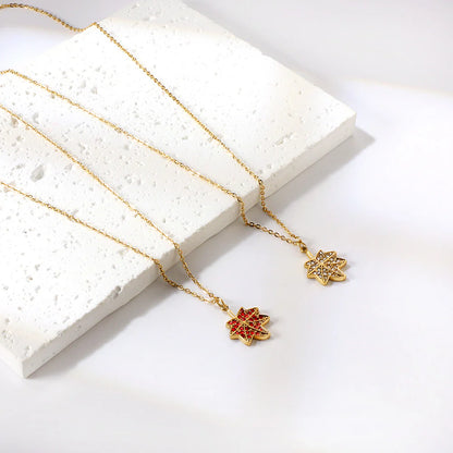 Collier pendentif en cristal Érable Cramoisi