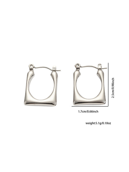Modern U-Shape Hoop Earrings – Stainless Steel