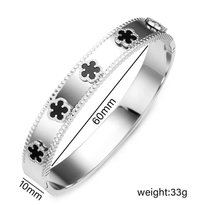 Bracelet Trèfle Lumineux – Acier Inoxydable Plaqué Or 18K