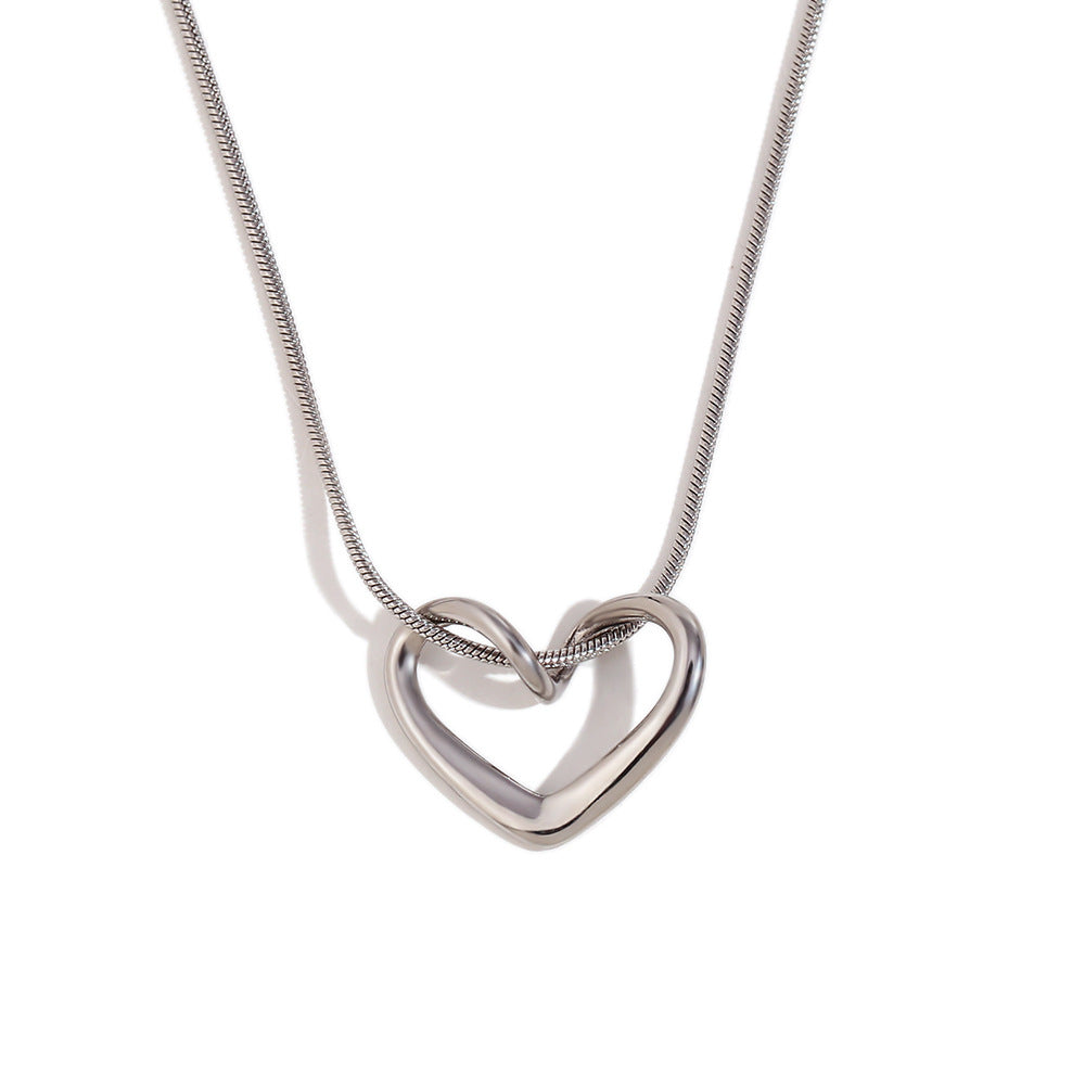 Collier pendentif Cœur doré – Acier inoxydable plaqué or 18 carats