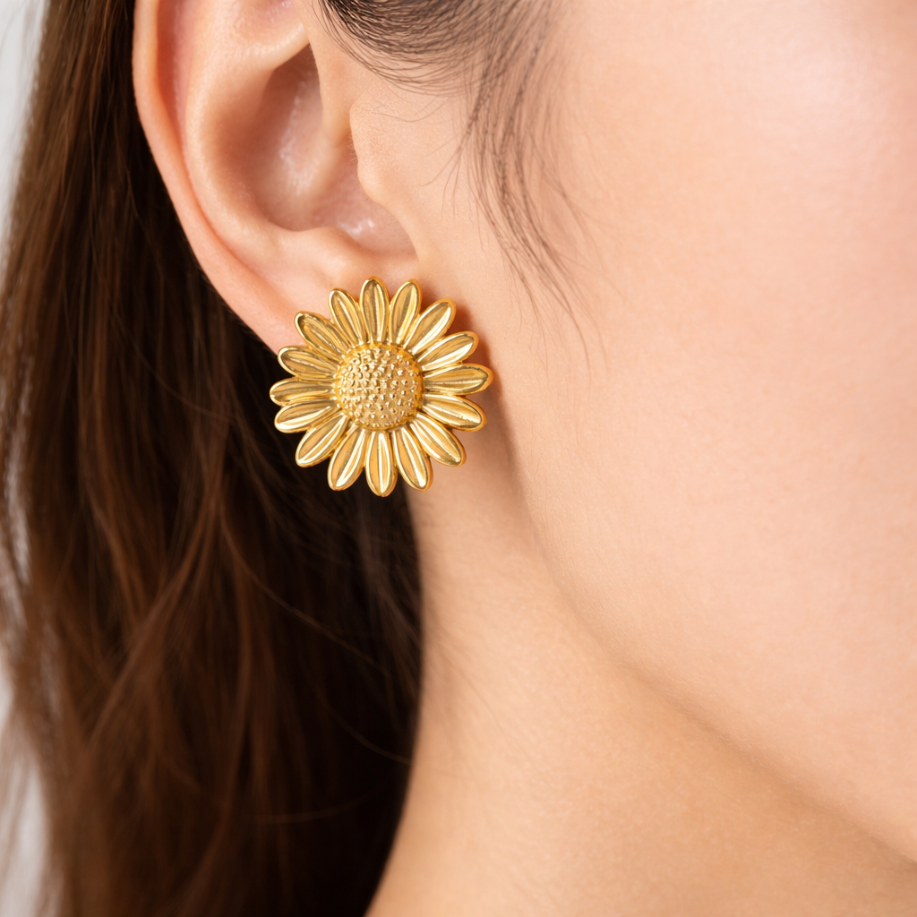 Elegant Sunflower Stud