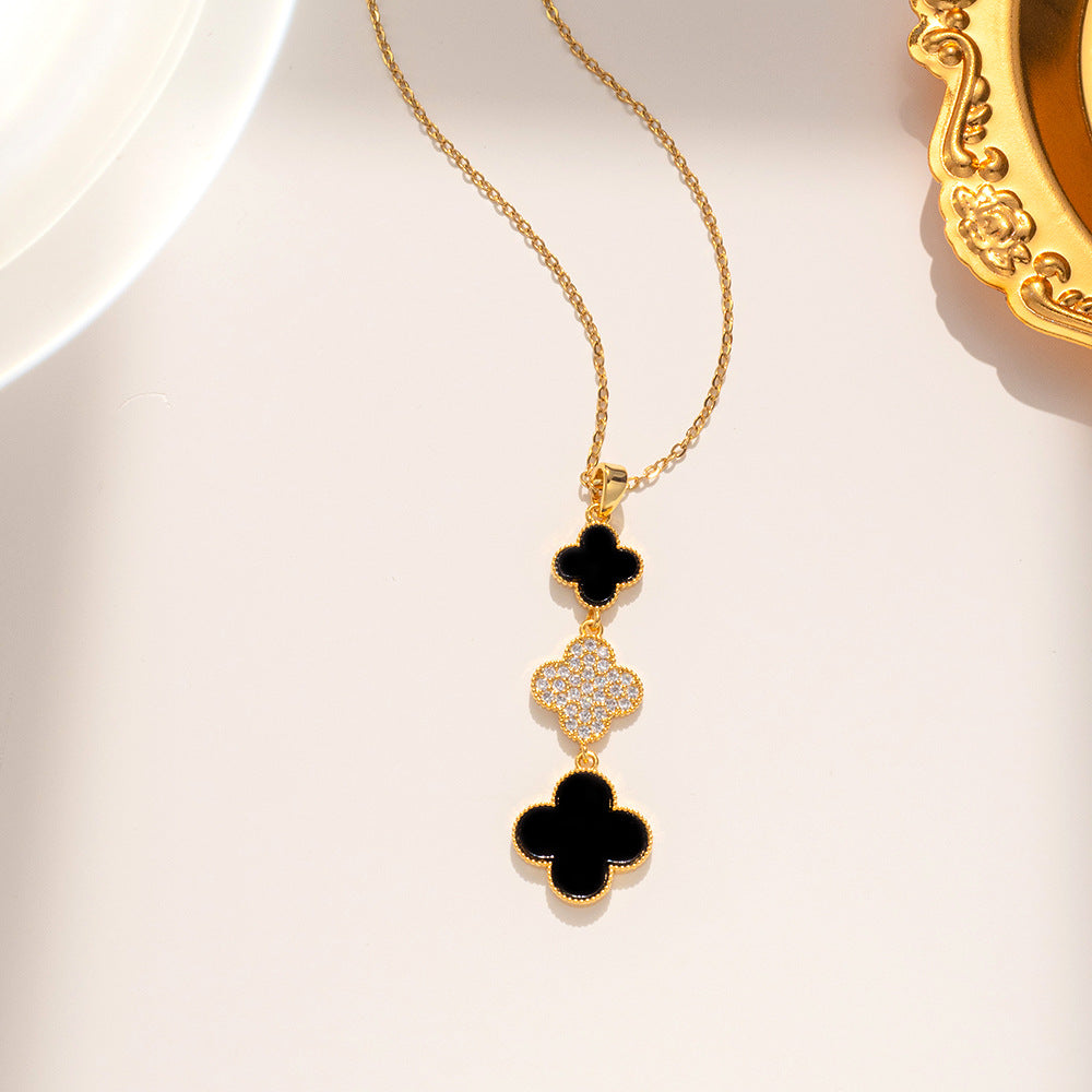 Collier Luxe Trèfle – Acier inoxydable plaqué or 18 carats