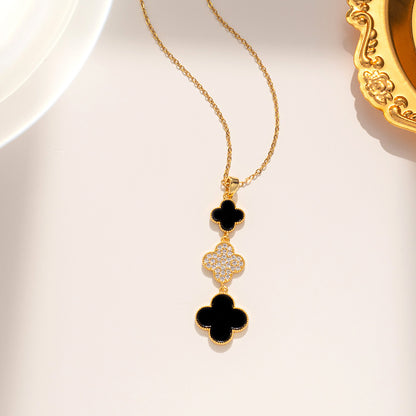 Collier Luxe Trèfle – Acier inoxydable plaqué or 18 carats