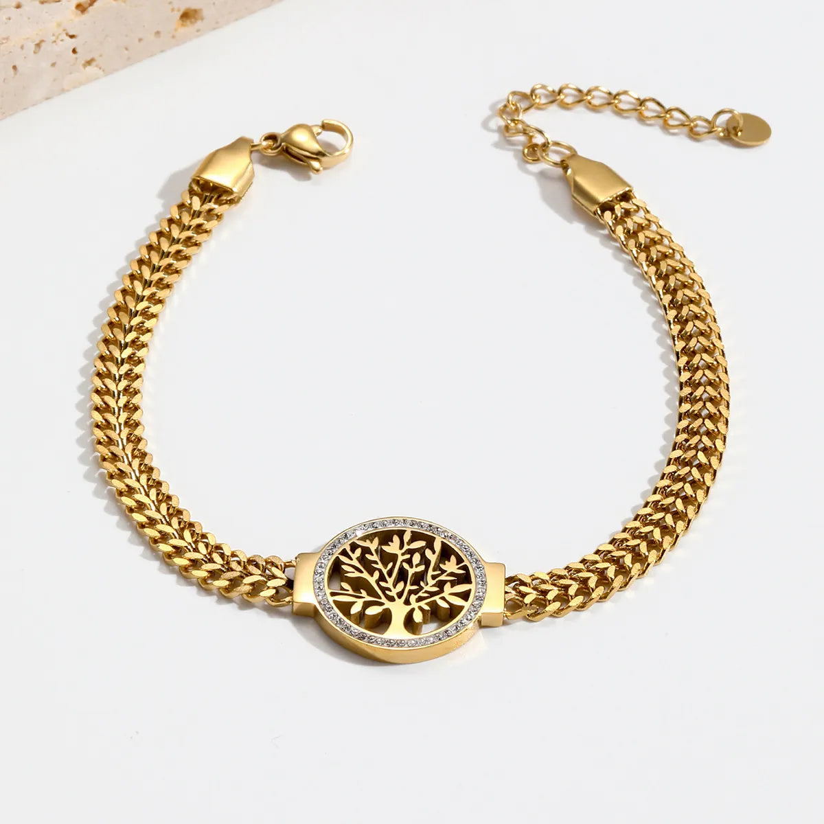 Bracelet Arbre de Vie – Acier Inoxydable Plaqué Or 18 carats