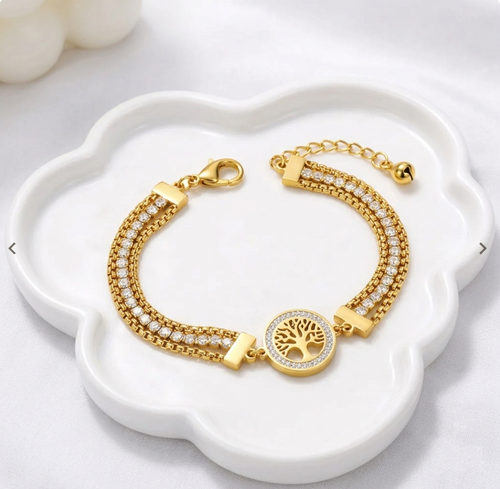 Tree of Life Bracelet – 18K Gold Plated Stainless Steel