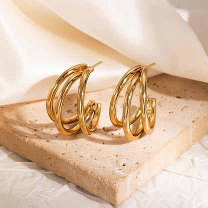 Boucles d'oreilles Luxe Triple Boucle